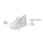JOSINY Sneakers Ladies Vulcanized increase Shoes Casual Platform Sneaker C-White
