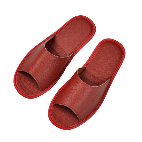 Genuine Cow Leather slippers couple indoor non-slip men