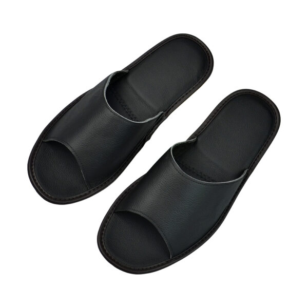 Genuine Cow Leather slippers couple indoor non-slip men