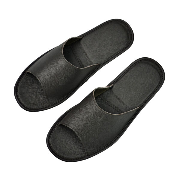 Genuine Cow Leather slippers couple indoor non-slip men