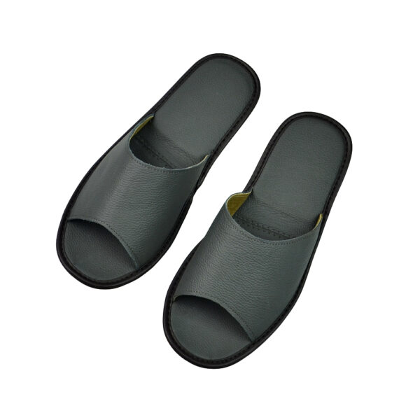 Genuine Cow Leather slippers couple indoor non-slip men