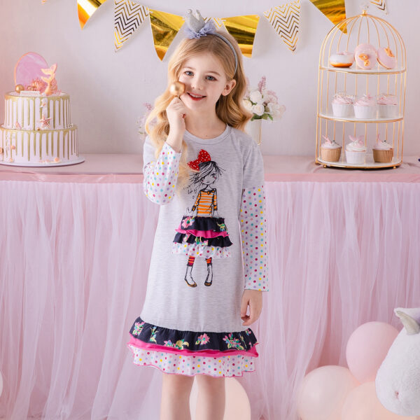 DXTON Winter Children Dress For Girls Unicorn Kids Clothes