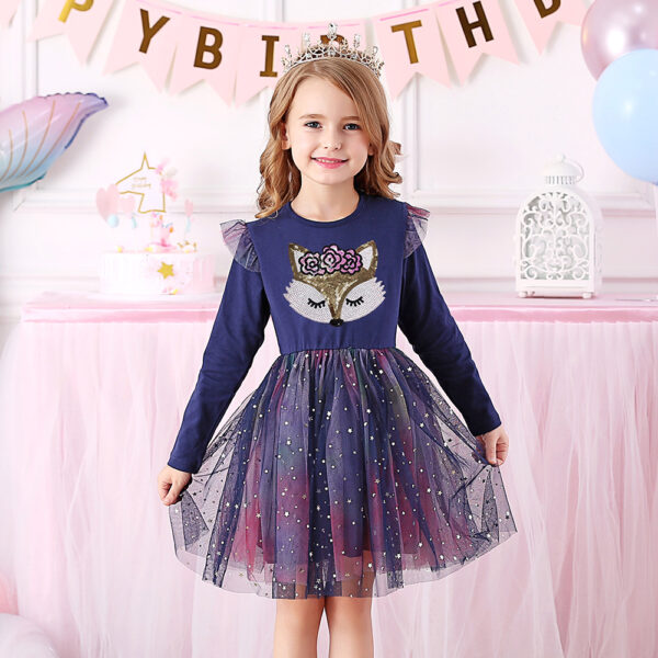 Kids Autumn Winter Dresses for Girls Star