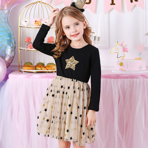 Kids Autumn Winter Dresses for Girls Star