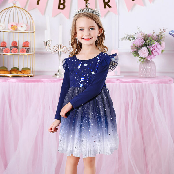 Kids Autumn Winter Dresses for Girls Star