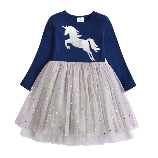 DXTON Girls Dresses Flying Long Sleeve Kids