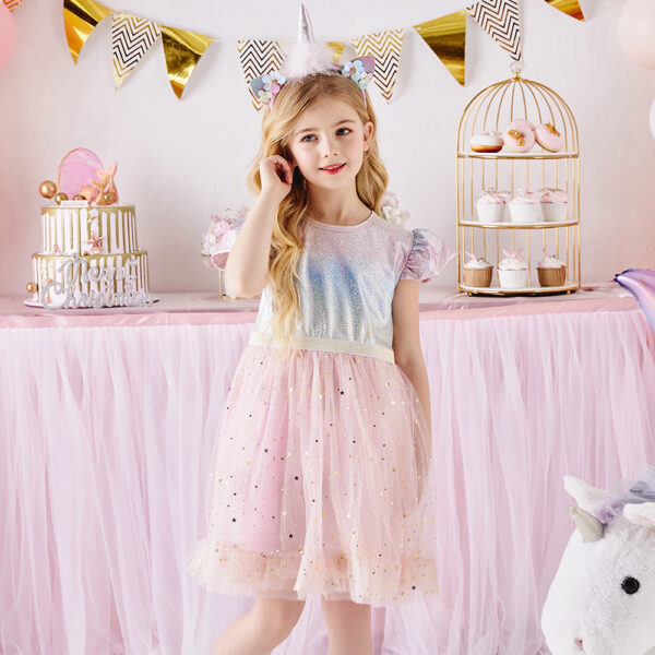 DXTON Summer Kids Dresses For Girls Sleeveless Party Princess Dress