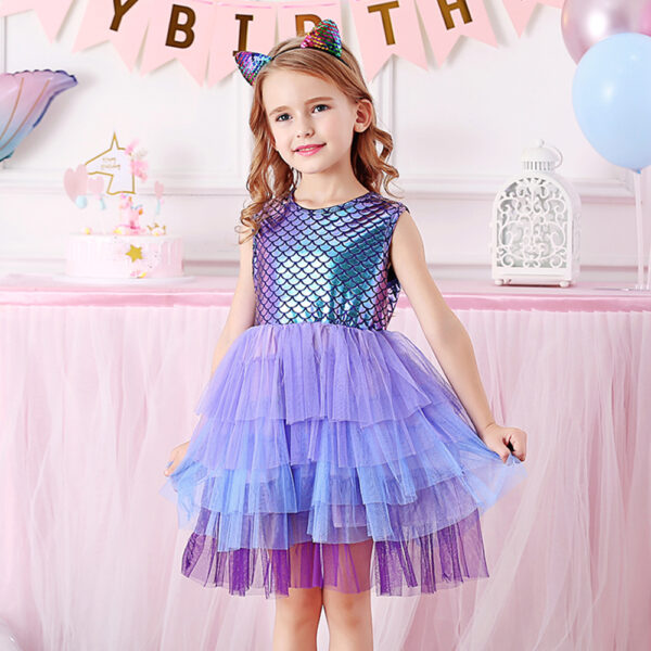 DXTON Summer Kids Dresses For Girls Sleeveless Party Princess Dress