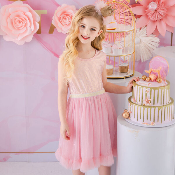 DXTON Summer Kids Dresses For Girls Sleeveless Party Princess Dress