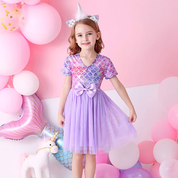 DXTON Summer Kids Dresses For Girls Sleeveless Party Princess Dress