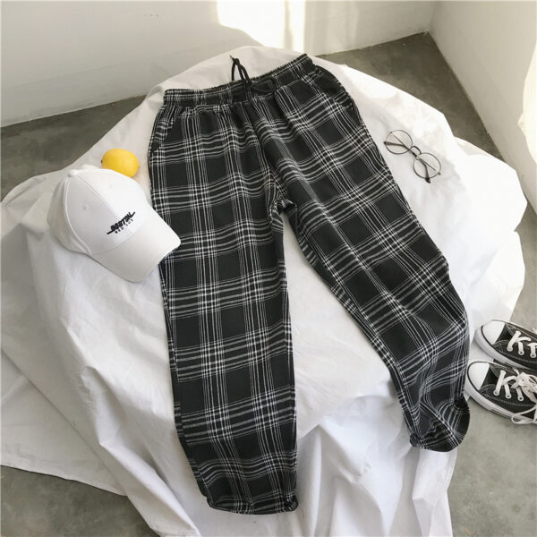 Ladies Harajuku Plaid Pants For Women w1