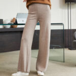 Soft Waxy Comfortable High-Waist Knitted Wool Pants