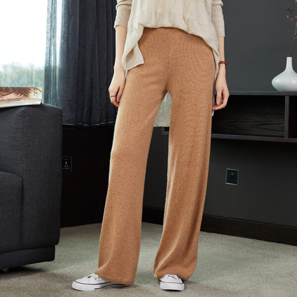 Soft Waxy Comfortable High-Waist Knitted Wool Pants Jintuo