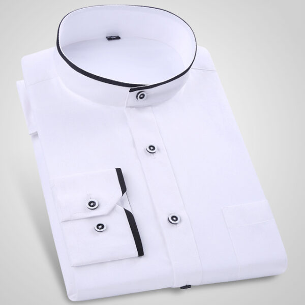 Plus Size Men's Basic Standard-fit Long Sleeve Dress Shirt Solid/striped Formal Business White Work Office Classic Male Shirt