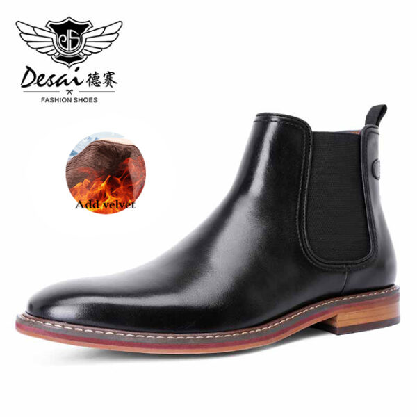 Men’s shoes Genuine Cow Leather Handmade Boot Shoes For Formal Dress Wedding Party