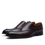 Genuine Leather British Toe Men’s Shoes Carved Business Shoes
