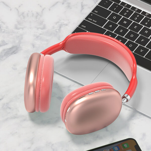 Wireless Headphones Bluetooth Physical Noise Reduction Headsets Stereo Sound TWS Earphones for Phone PC Gaming Earpiece on Head – Upgraded Red