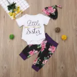 Sister´s Matching Set Big Little Sister Girl T-shirt Romper Top + Long Pants Outfit Clothes