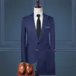 Fashion Mens Suit Jackets Slim 2 Pieces Suit Blazer Business Wedding Party Male Jacket with Pants Costume
