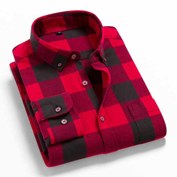 High Quality Mens Plaid Casual Long Sleeve Shirt