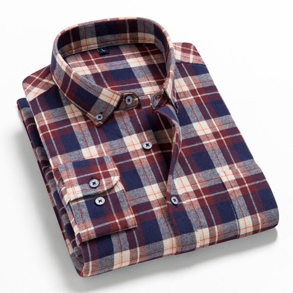 High Quality Mens Plaid Casual Long Sleeve Shirt