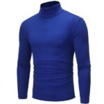New Men’s High Collar Sweater Pullover Casual Solid Color Sweaters Spring and autumn high collar thin long sleeve T-shirt
