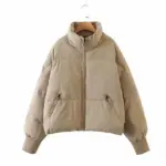 XGeek Women's Winter Long Sleeve Zip Puffer Jacket Baggy Short Down Coats