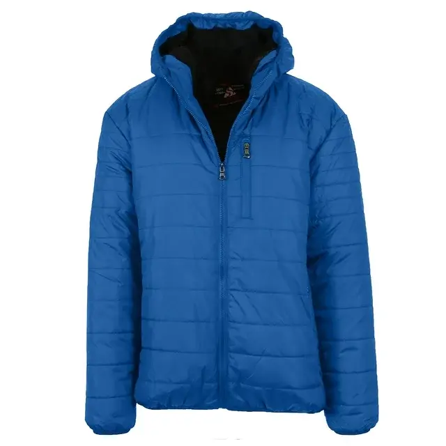 Mens Sherpa-Lined Hooded Puffer Jacket (Sizes, S to 2XL) Royal