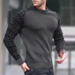 Men's Color Block Print Knitted Sweater