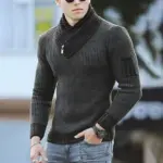mens-sweaters-clearance-fashion-men-casual-button-long-sleeve-casual-solid-turtleneck-sweater-blouse-rollbacks-dark-gray