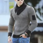 mens-sweaters-clearance-fashion-men-casual-button-long-sleeve-casual-solid-turtleneck-sweater-blouse-rollbacks-gray
