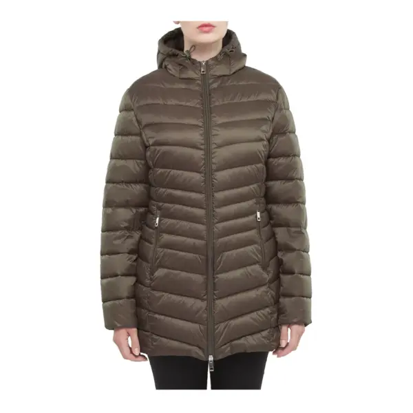 Rokka Rolla Womens Light Long-Coat Packable Puffer Jacket Oilve