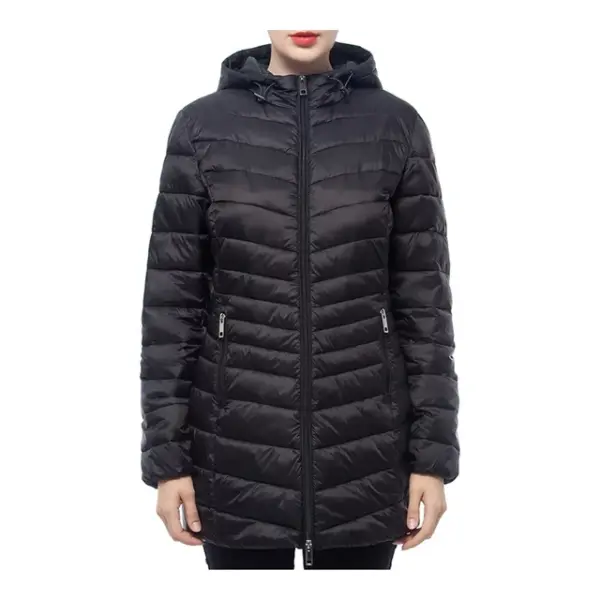 Rokka Rolla Womens Light Long-Coat Packable Puffer Jacket vrey black