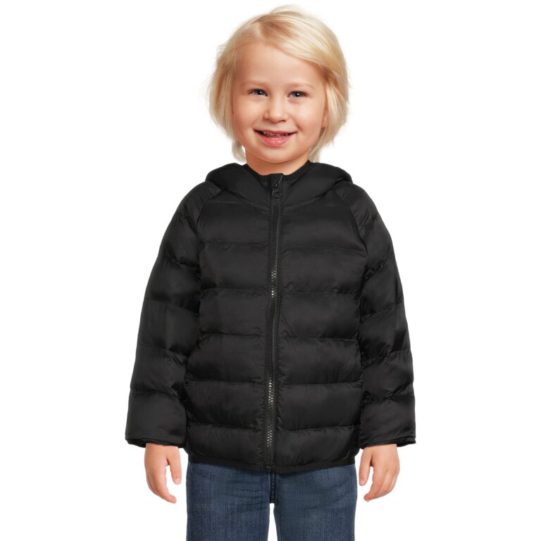 Wonder Nation Toddler Boys and Girls Unisex Packable Quilted Puffer Jacket, Sizes 12M-5T