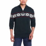 Weatherproof Vintage Men’s 1/4 Zip Holiday Sweater Green
