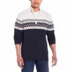 Weatherproof Vintage Men’s 1/4 Zip Holiday Sweater Gray