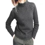 Winter Warm Jumper Tops for Women Casual Knitted Sweaters Black