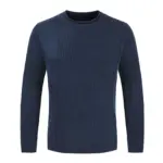 Men’s Winter Sweaters Stand Collar V-Neck, Lightweight Casual Sportswear Blue