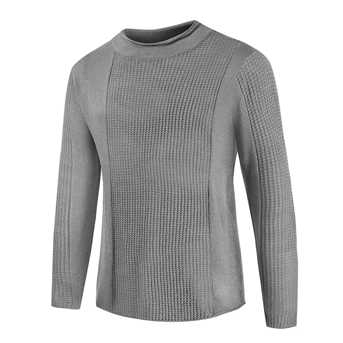 Men’s Winter Sweaters Stand Collar V-Neck, Lightweight Casual Sportswear Dark Gray