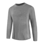 Men’s Winter Sweaters Stand Collar V-Neck, Lightweight Casual Sportswear Dark Gray