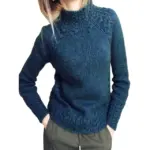Winter Warm Jumper Tops for Women Casual Knitted Sweaters Blue
