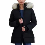 Nautica Ladies Best Heavy Puffer Jacket with Fur Black