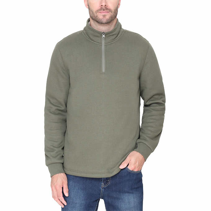 BC Clothing Men’s Fleece Lined Quarter Zip Pullover Top