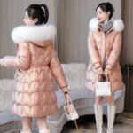 Winter Jacket Parkas Women Coat Fur Collar Hooded Overcoat