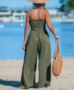 CUPSHE Women's Olive Square Neck Straight Leg Jumpsuit