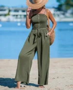 CUPSHE Women's Olive Square Neck Straight Leg Jumpsuit