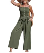 CUPSHE Women's Olive Square Neck Straight Leg Jumpsuit