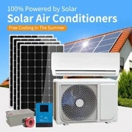 1HP 9000BTU Soalr air conditioner with 2pcs 400watt solar panel 2pcs 12v200ah GEL battery with 1.5kw mppt controller completely 